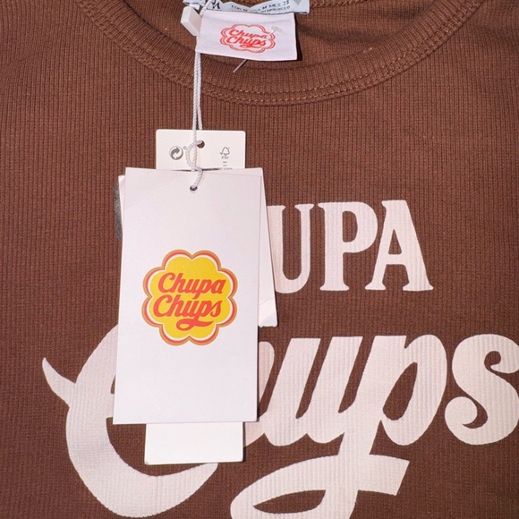 Zara Women’s NWT Chupa Chups Crop‎ Tee Medium Brown - Picture 3 of 5